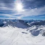 Mountains in the Parsenn area, ski resort Weissfluhgipfel in Davos, Switzerland