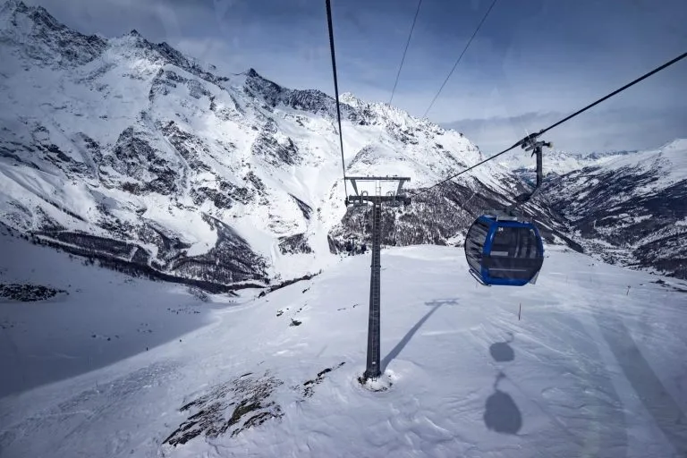 Plattjen Gondelbahn Talfahrt Saas Fee