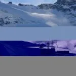 Morenia und Felskinn - Seilbahnstationen und Mittelallalin auf dem Gipfel, wo man mit der Metro Alpin - der höchsten Standseilbahn der Welt - hinauffahren kann, Saas Fee, Wallis, Wallis, Schweiz, Europa