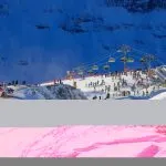 Blick auf das Skigebiet Jungfrau Wengen in der Schweiz