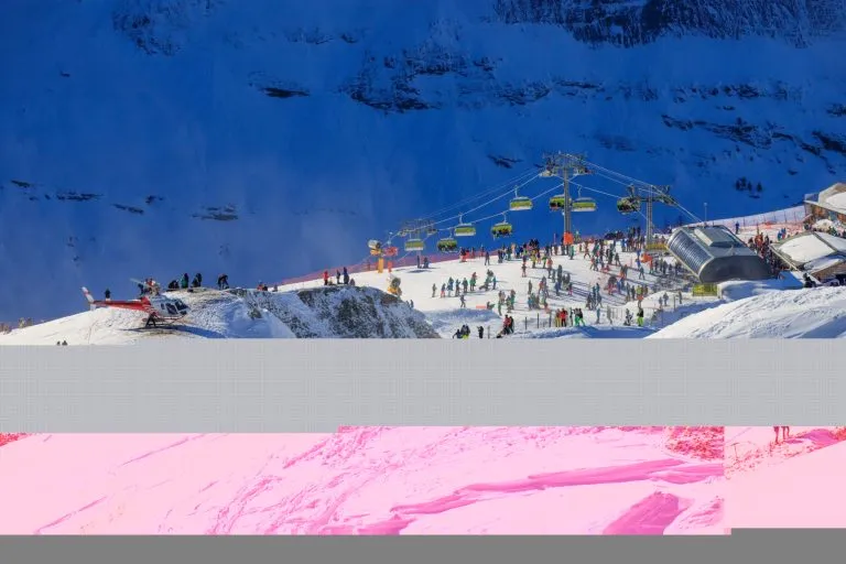 View of the ski resort Jungfrau Wengen in Switzerland